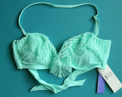 RADIO FIJI Bikini Top Swim Solid Green Sz M  NWT New - Image 1 of 2