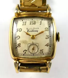 Vintage 1949 A9 Bulova Excellency 10KGF Case Manual Wind Wrist Watch Runs lot.ey - Picture 1 of 6