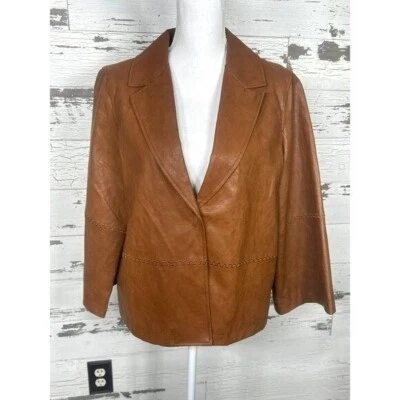 Chaqueta de Cuero Vegano Marrón ANTHROPOLOGIE Hayden en Bronce (Marrón) Talla S Nueva con Etiquetas Foto 1 de 4