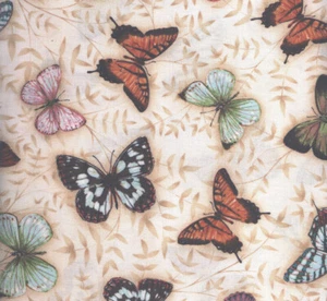 kaufman ~ art in motion ~ chad barrett ~ butterfly print ~ 10895 ~ 1 yd - Picture 1 of 2