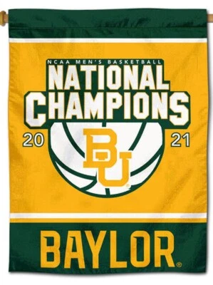 Baylor BU Bears 2021 Hombres Baloncesto Campeones Nacionales Doble Cara Bandera/Bandera Foto 1 de 4