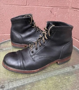 Frye Logan Cap Toe Lace Up Military Dress Boots 8.5 M Men’s - Picture 1 of 14