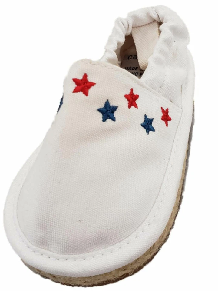 Mocassim Carters infantil feminino branco vermelho azul estrela sapatos de bebê slip-ons - Imagem 1 de 1