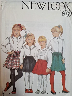 Skirt Blouse Shirt Girls 3 4 5 6 7 8 9 10 New Look 6039 Sewing Pattern UC Top - Image 1 of 4