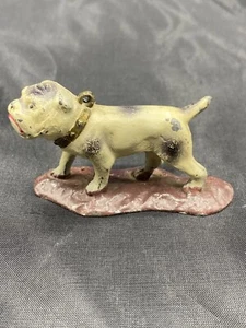 Bulldogge schwer Metall handbemalt Hund Hund kleine Figur Vintage Japan - Bild 1 von 11