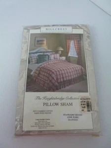 Hillcrest Green  & Red  combed Cotton Standard Pillow Sham  The kinghtsbridge - Picture 1 of 4