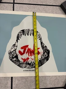 Spielberg Jaws Movie Poster Art Print 18x24 Rare #2/50 Hero Complex Gallery - Picture 1 of 8