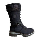 Womens Mid-calf Boots Lace Up Winter Shoes Ladies Non-slip Round Toe Riding Boot