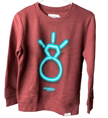 Diamond Supply Co Pull Over Sweatshirt Womens Size X-Small Diamond Logo Burgundy - Image 1 of 4