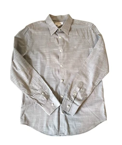 Camicia abito uomo Calvin Klein slim fit 100% cotone manica lunga grigia taglia M - Foto 1 di 17