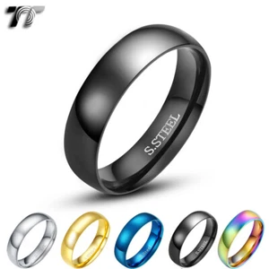 TT 6mm Mirror Finished S.Steel Comfort Wedding Band Ring Mens & Womens (R110) - Picture 1 of 6