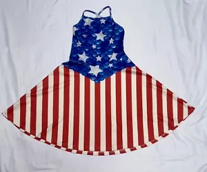 FOURTH OF JULY Mermaid American Flag Summer Dress Girls L 10/12 #0022 - Picture 1 of 8