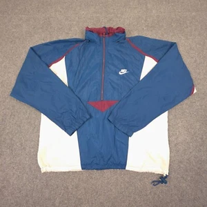 Vintage Nike Jacket Mens MEDIUM Blue 80's Windbreaker grey tag 1/2 Zip Size M - Picture 1 of 11