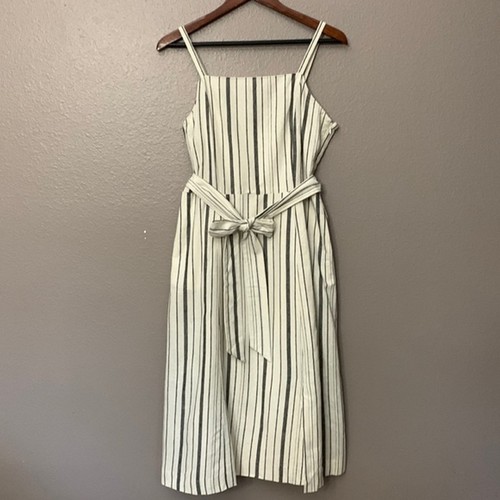 OFF WHITE Abito con cintura Rachel Roy Collection bianco nero taglia 10