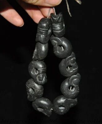 Pulsera dragón cerdo Feng Shui hierro tallado meteorito cultura Hongshan de 5,2" China Foto 1 de 4