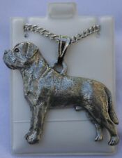 Mastiff Dog Harris Fine Pewter Pendant w Chain Necklace Usa Made