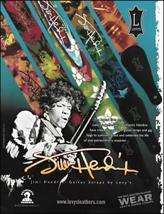 Jimi Hendrix Levy's Guitar Straps Signature Series pubblicità 2002 stampa pubblicitaria - Foto 1 di 3
