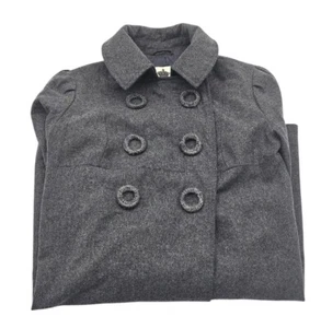 Vintage B B Dakota Womens Gray Wool Military Style Peacoat Size M - Picture 1 of 5
