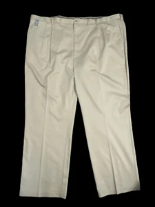 Haggar Mens Pleated Classic Fit Premium No Iron Khaki Dress Pants 54x34 - Picture 1 of 3