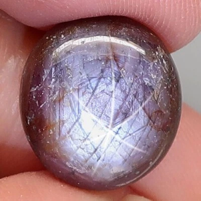 12.14 Ct Natural Purplish Red 6 Ray Star Ruby Unheated Oval Cab Loose Gemstones - Image 1 of 3