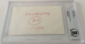 Allen Ginsberg Signed Autographed 3x5 Card BAS Beckett Slab Poet Beat Generation - Picture 1 of 1