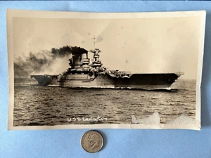 ORIGINAL EARLY USS LEXINGTON CV-2 (LADY LEX) NAVY AIRCRAFT CARRIER PHOTO AT SEA - Picture 1 of 2