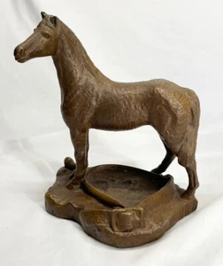 Syroco braun Pferd Figur Statue Sockel Steigbügel Leder - Bild 1 von 20