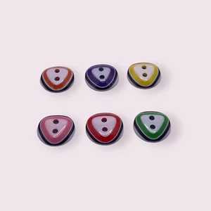 12.5mm Buttons 6 Colours Triangle Design Pattern 2 Hole Baby Cardigans Sewing - Picture 1 of 17