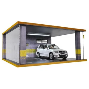 1/18 Scale Display Case Wooden Car Garage Moldel with LED Light and Acrylic C... - Picture 1 of 8
