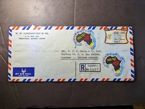 1969 Registered Sierra Leone Airmail Cover Freetown to Hamburg West Germany - Picture 1 of 2