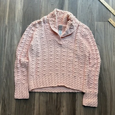 Suéter Mujer’s Y2K DKNY Grueso Tejido Rosa Talla Mediana Corto 2000’s Invierno Foto 1 de 4
