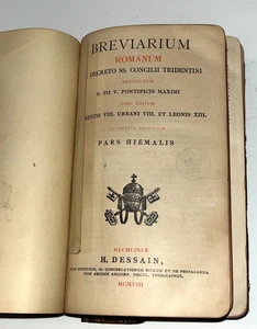 Breviarium Romanum libro liturgico in pelle vintage 1908 Breviario romano - Foto 1 di 4