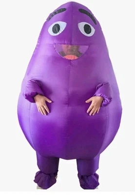 Purple Inflatable Grimace Costume Suit Halloween Party Grimace Mascot Costume - Image 1 of 4