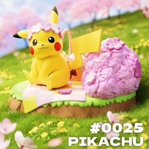 Pokemon Pikachu Picnic Sakura Personaggio con Base - Anime Manga Originale NUOVO - Foto 1 di 3