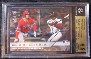 2018 TOPPS NOW SHOHEI OHTANI RONALD ACUNA AW3 BGS 9,5/10 KANJI QUASI INCONTAMINATO 10 - Foto 1 di 2