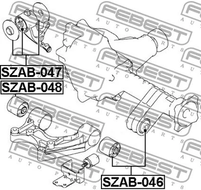 Bucha de montagem diferencial frontal FEBEST 2006-2012 Suzuki Grand Vitara SZAB-047 - Imagem 1 de 2