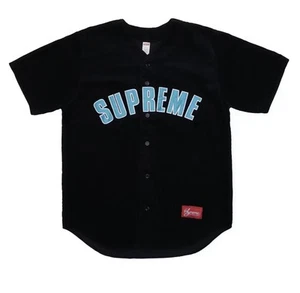 Supreme Corduroy Baseball Jersey Black Size Small Brand New - Picture 1 of 7