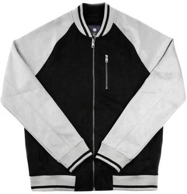 Ben Sherman Mens Faux Suede Bomber Jacket L Full Zip Long Sleeve Black $139 NEW - Image 1 of 4