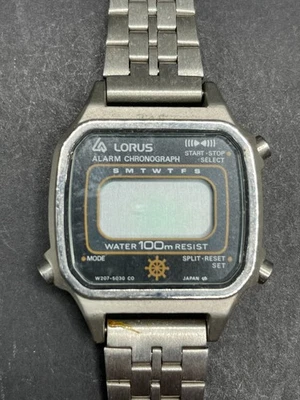 Rare Vintage Lorus Ladies Digital Chronograph Watch W207 5030 Silver Tone 25mm - Image 1 of 4