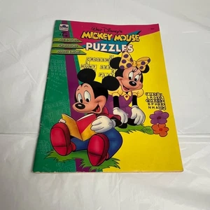 Vintage 1991 Walt Disney's Mickey Mouse Puzzles Book - 1 Page Marked In - Picture 1 of 9