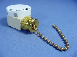 Canopy Pull Chain Rotary Appliance Switch 3-Speed 2-Circuit 1689 Brass No Leads - Picture 1 of 5