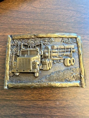 Hebilla de cinturón de camión maderero de latón Bergamota 1977 vintage Foto 1 de 3