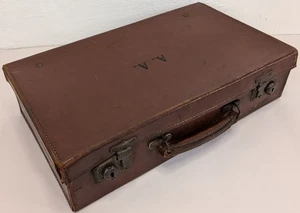 Vintage Leather Masonic Regalia Case Freemasonry Freemason AA Small Suitcase - Picture 1 of 12