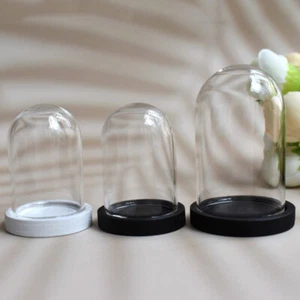 Casa de Muñecas Miniatura Vidrio Exhibición Campana Tarro Cúpula Cloche Base de Madera Juguete Modelo Hágalo Usted Mismo - Imagen 1 de 18