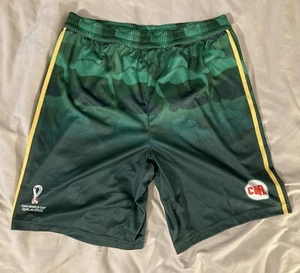 FIFA World Cup Qatar 2022 Cameroon Youth LARGE 14 / 16 Green Soccer Shorts NWT - Picture 1 of 15