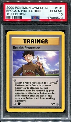 PSA 10 Pokemon 2000 1st Edition Gym Challenge Brock's Protection Trainer #101 - Image 1 of 2