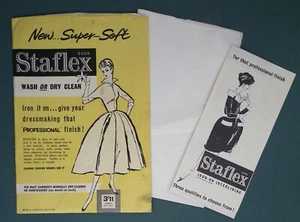 Vintage sewing interlining 1950s STAFLEX original packaging leaflet collectible - Picture 1 of 12