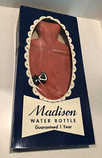 Madison Rubber Hot Water Bottle Red Original Box Vintage
