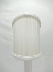 Set 3 Kronleuchter Clip-On Box Plissee Schirme. Schräg. Weißer Seidenstoff. LS-229 - Bild 1 von 12