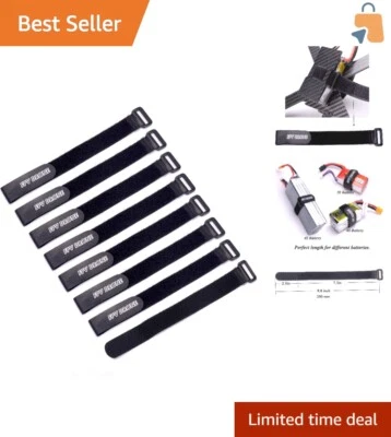 Compact 10" Non-Slip Battery Straps for Quadcopter, Drone, RC Car - 8Pcs - Image 1 of 4